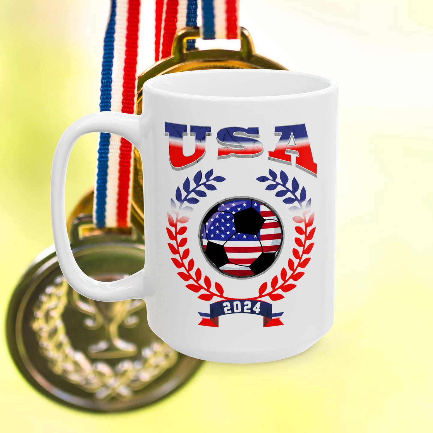 USA 2024 Soccer Football Championship Games American Team Ceramic Mug 11oz, 15oz Cup