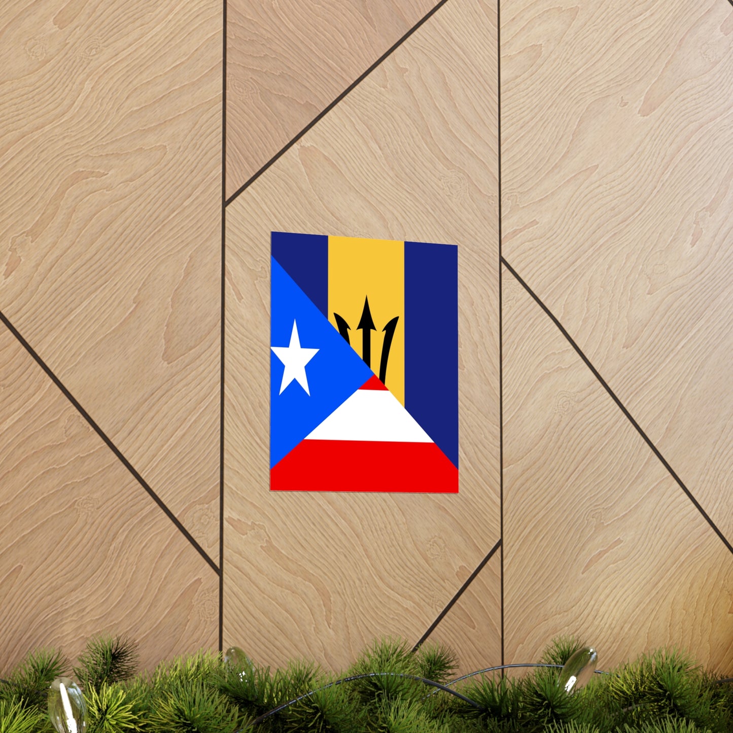 Bajan Puerto Rican Flag Puerto Rico Barbados Premium Matte Poster