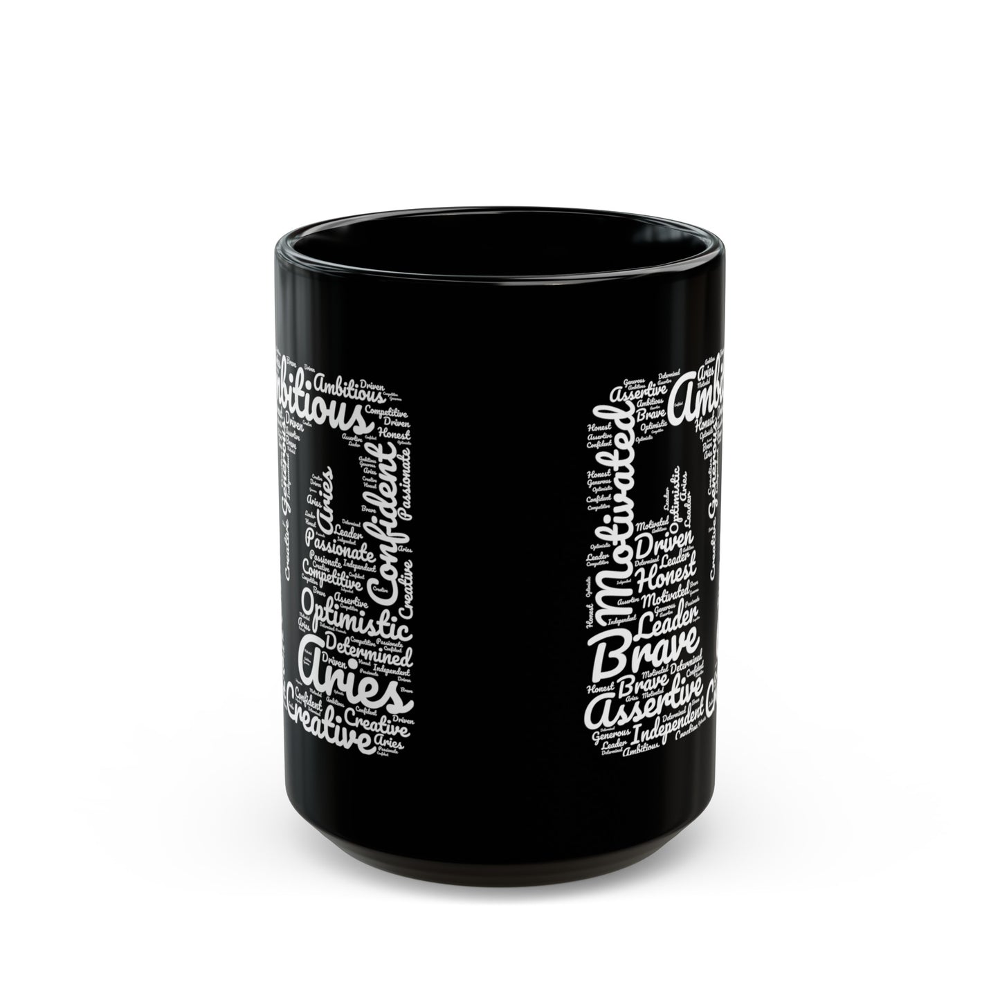 Aries Zodiac Sign Astrology White Black Mug (11oz, 15oz)