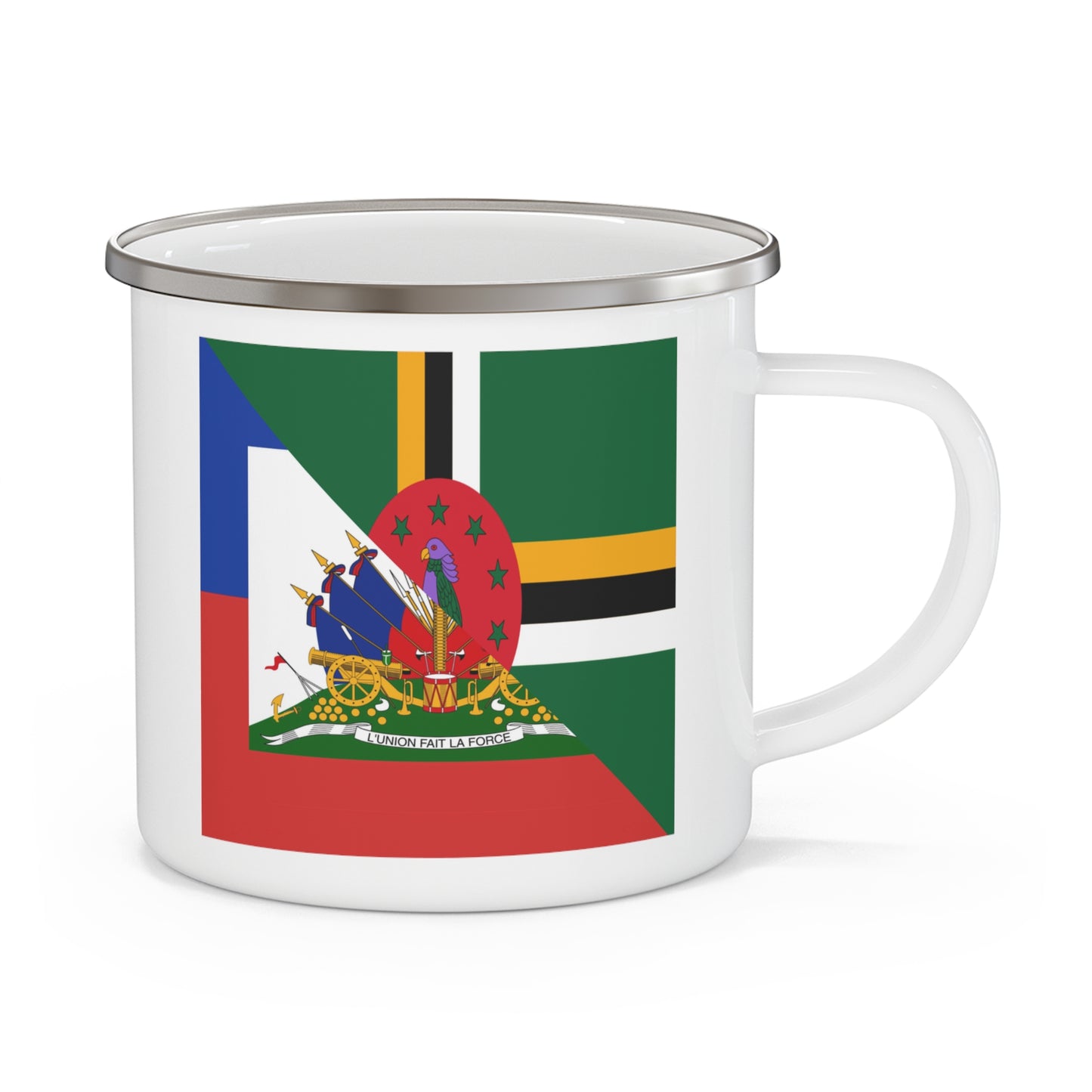 Dominica Haiti Flag Dominican Haitian 12oz Enamel Mug