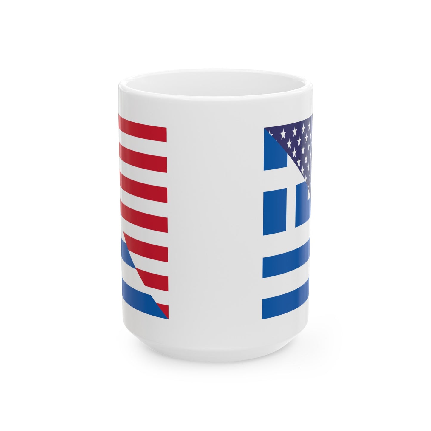 Greek American Flag Half Greece USA Ceramic Mug 11oz, 15oz Cup