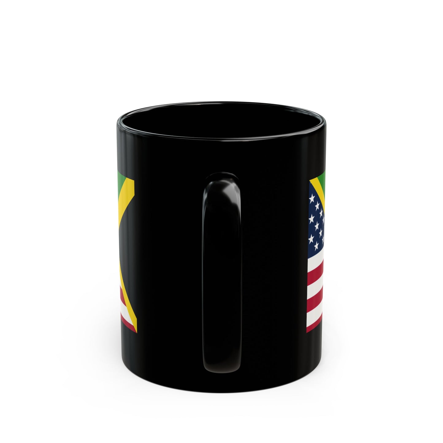 Jamaican American Flag Jamaica USA Black Mug (11oz, 15oz)