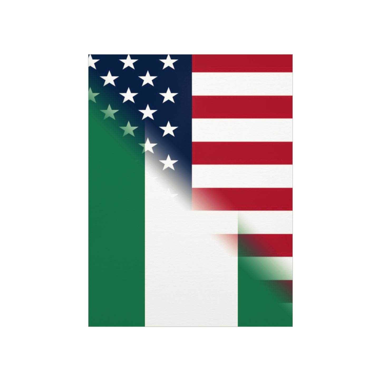 Nigerian American Flag Half Naija USA African Premium Matte Poster