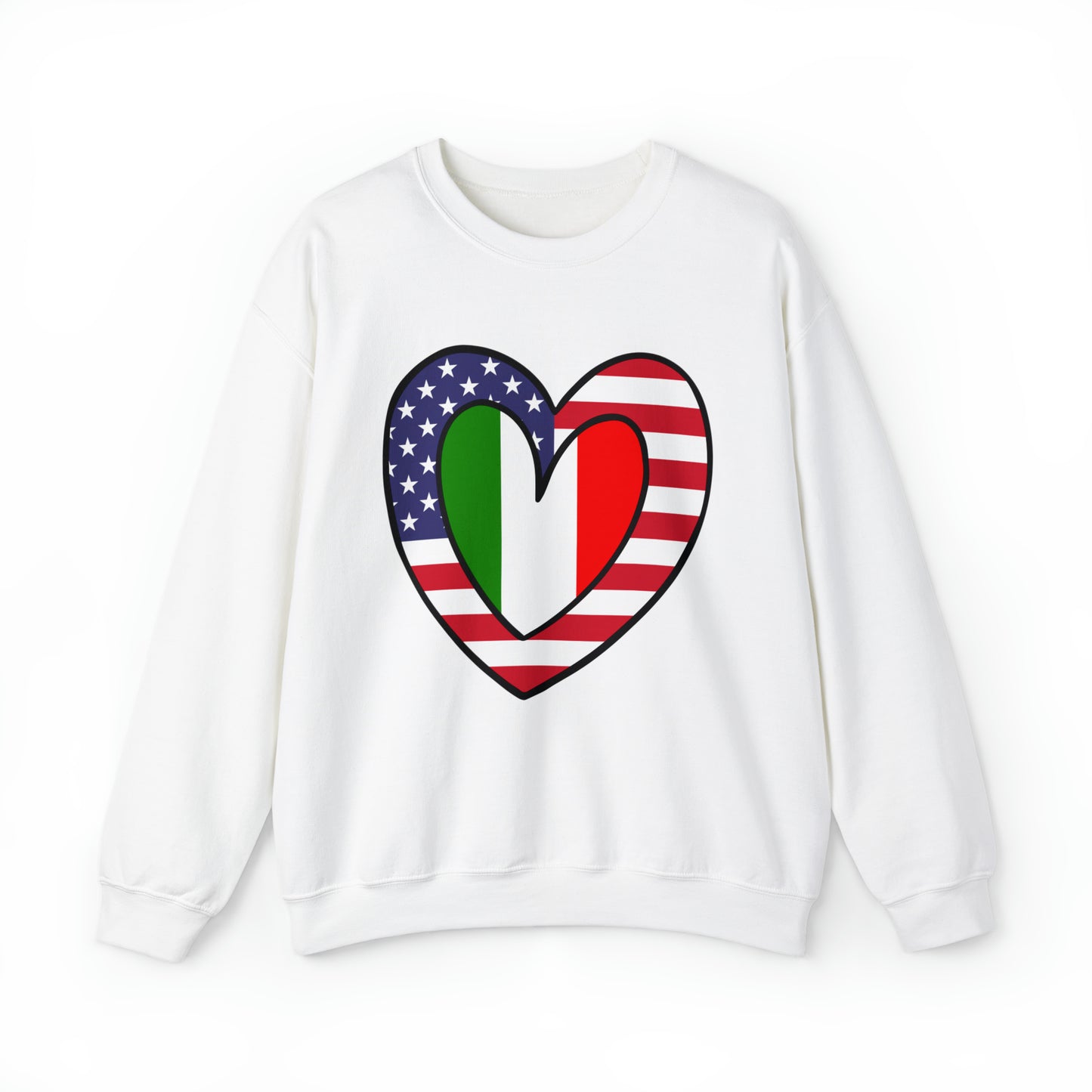 American Italian Flag Inner Heart USA Italy Unisex Sweatshirt