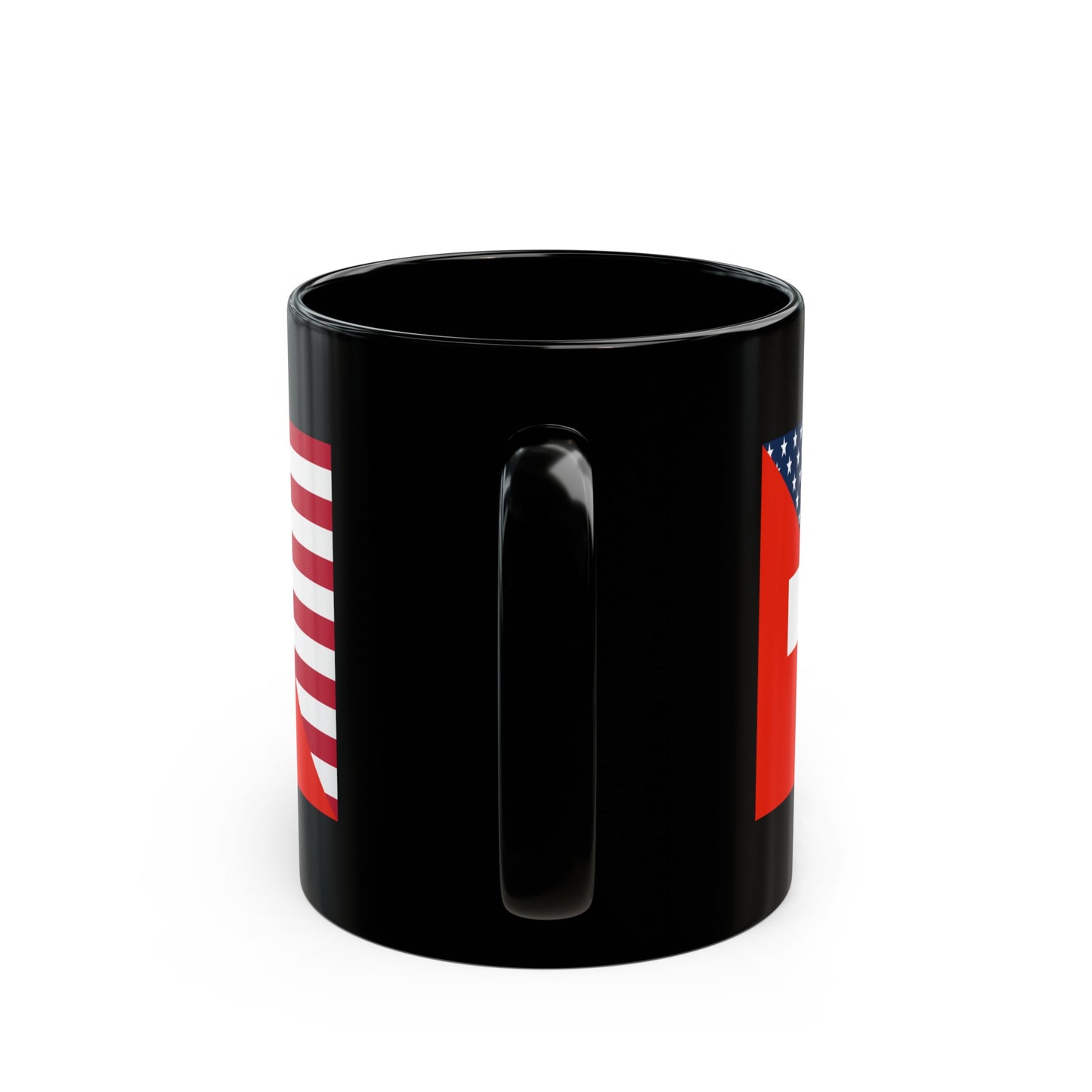 Swiss American Flag Switzerland USA Black Mug (11oz, 15oz)