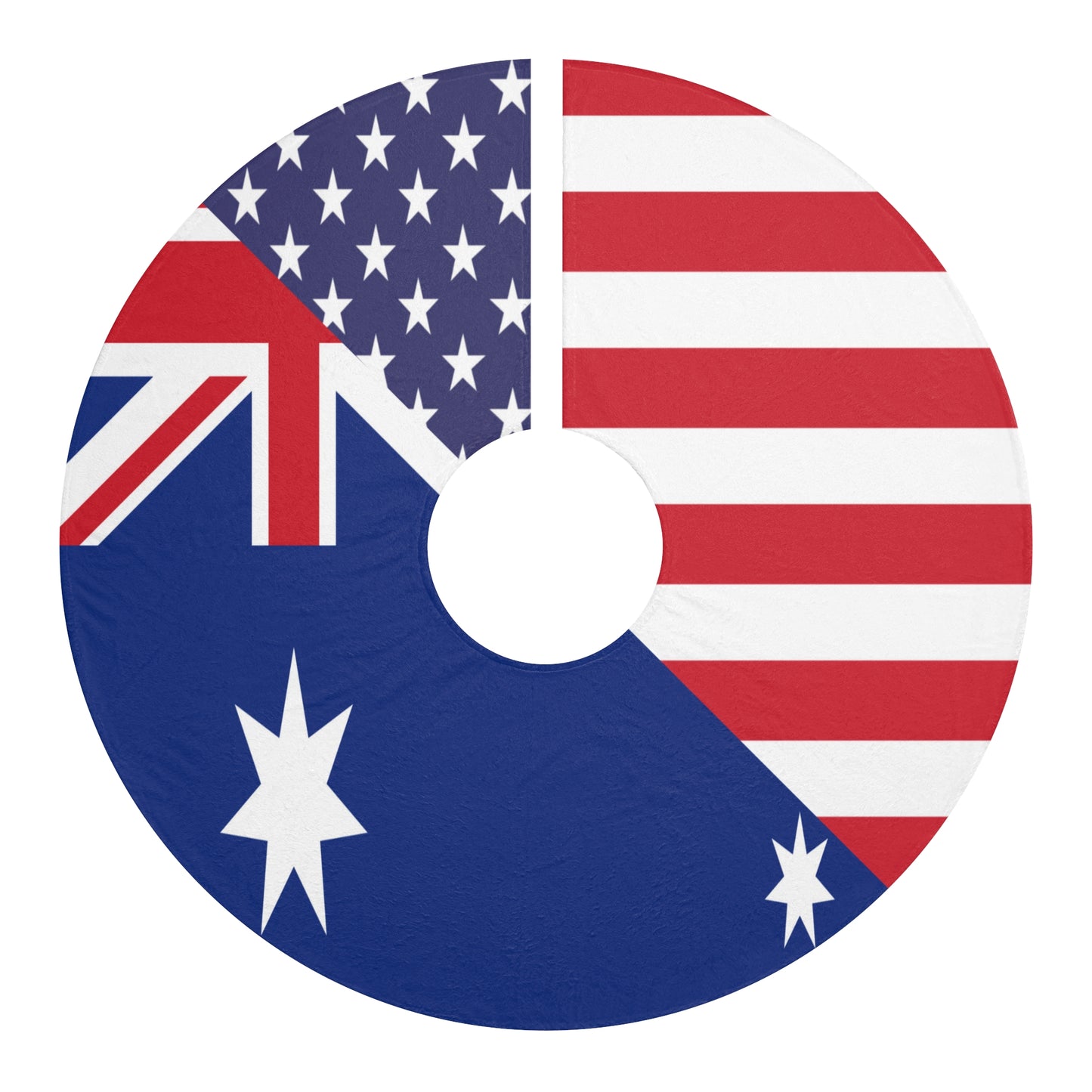 Australian American Flag Australia USA Christmas Tree Skirt