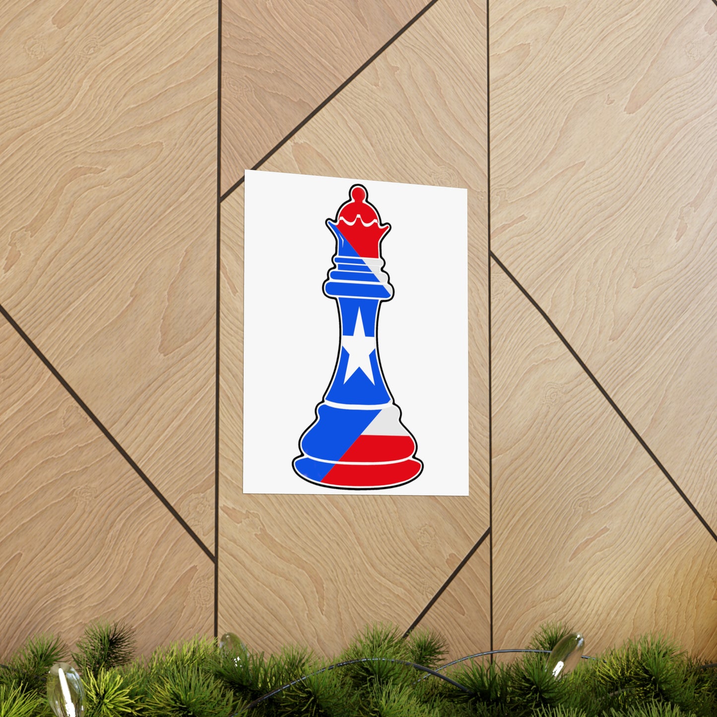 Puerto Rican Queen Flag Chess Piece Boricua Premium Matte Poster