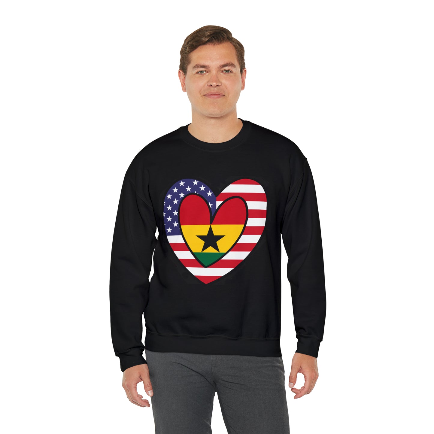 American Ghanaian Flag Inner Heart USA Ghana  Unisex Sweatshirt