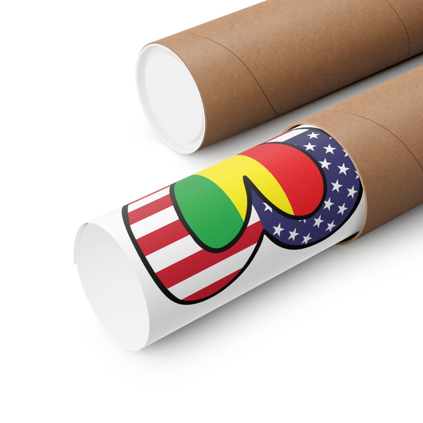 Guinean American Heart Valentines Day Wedding Gift Half Guinea USA Flag Premium Matte Poster