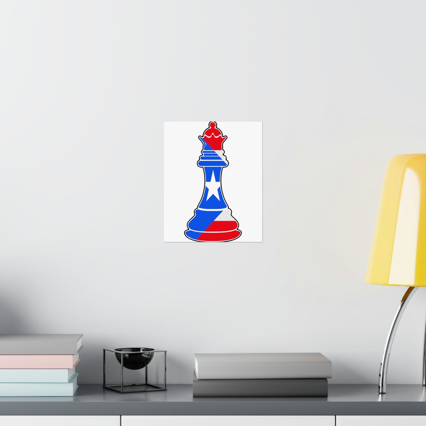 Puerto Rican Queen Flag Chess Piece Boricua Premium Matte Poster