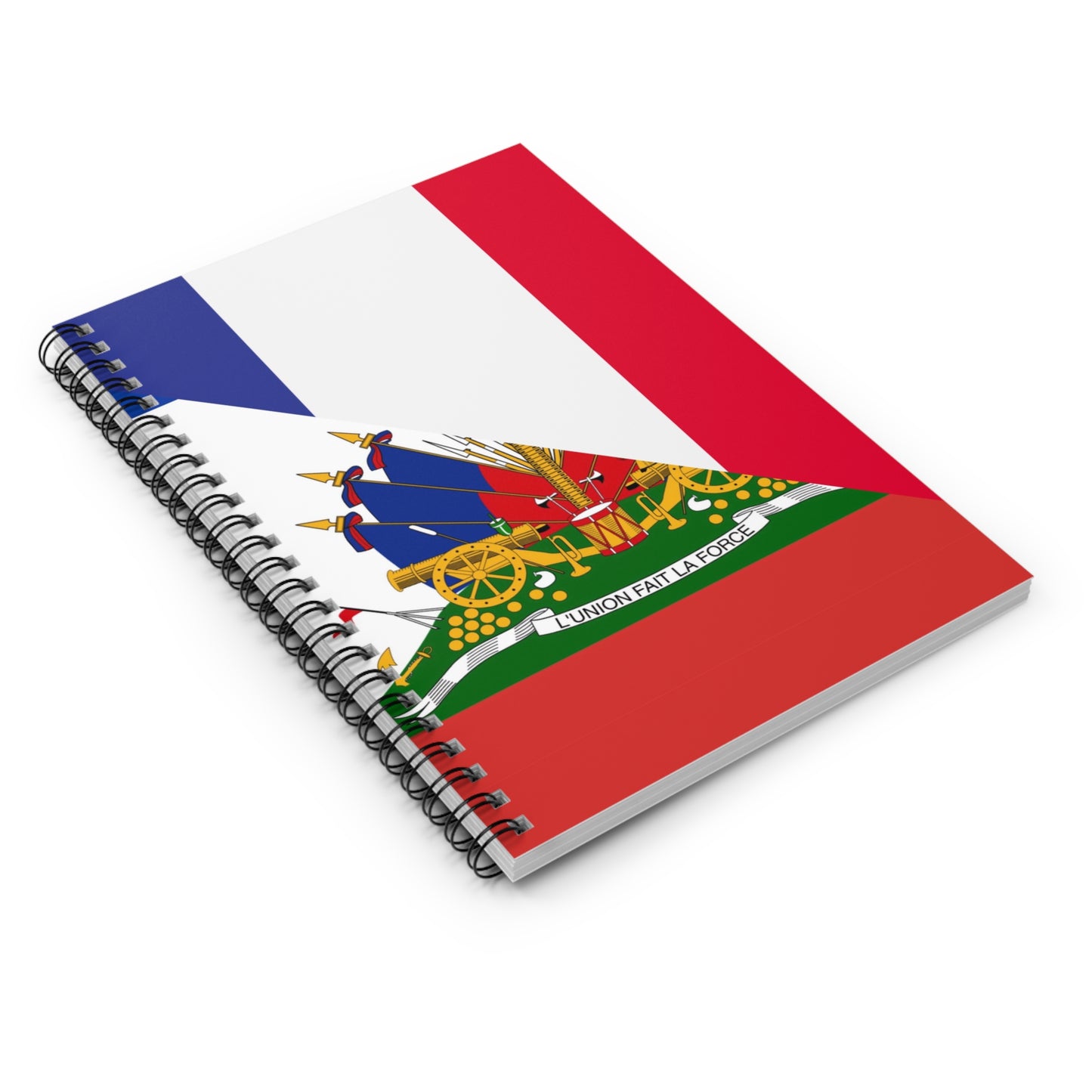 Haitian French Flag Half Haiti France Spiral Notebook - Ruled Line