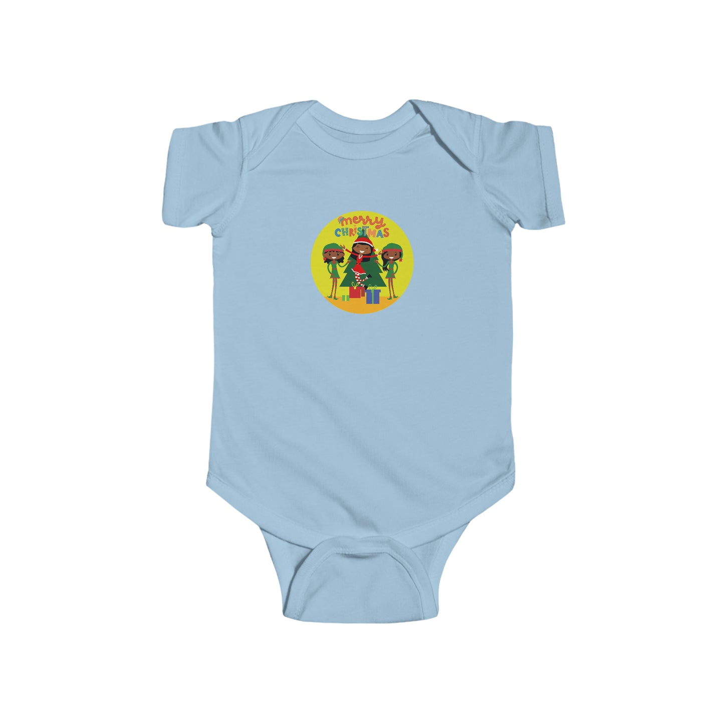 Merry Christmas Black Women Baby Bodysuit | Black Woman Girl Boy