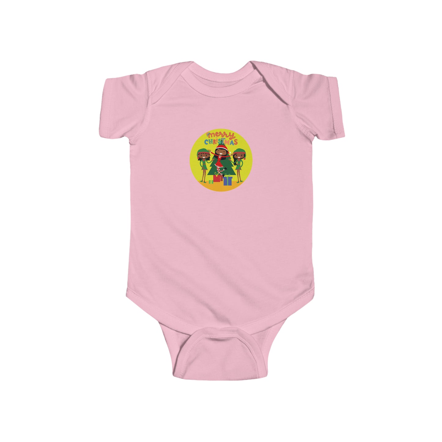 Merry Christmas Black Women Baby Bodysuit | Black Woman Girl Boy