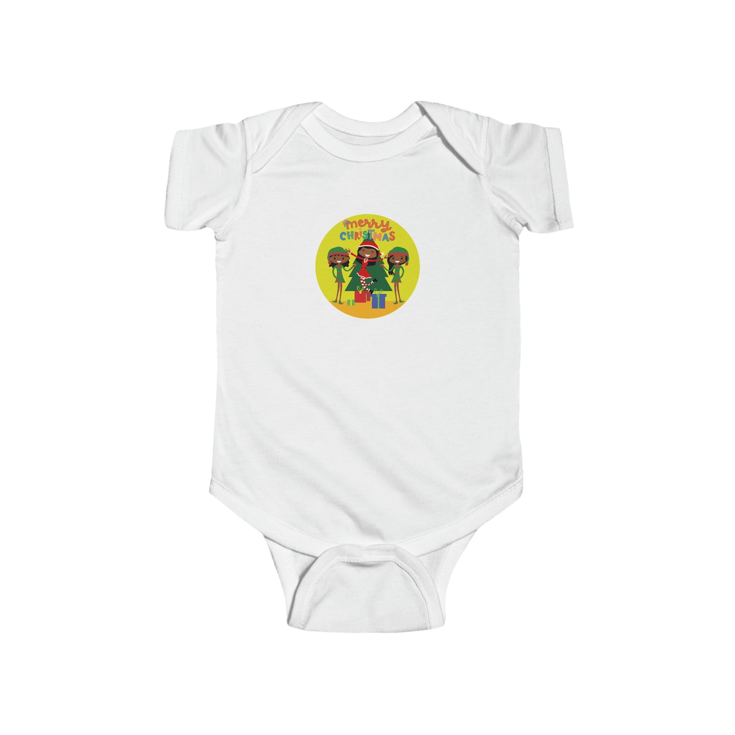 Merry Christmas Black Women Baby Bodysuit | Black Woman Girl Boy