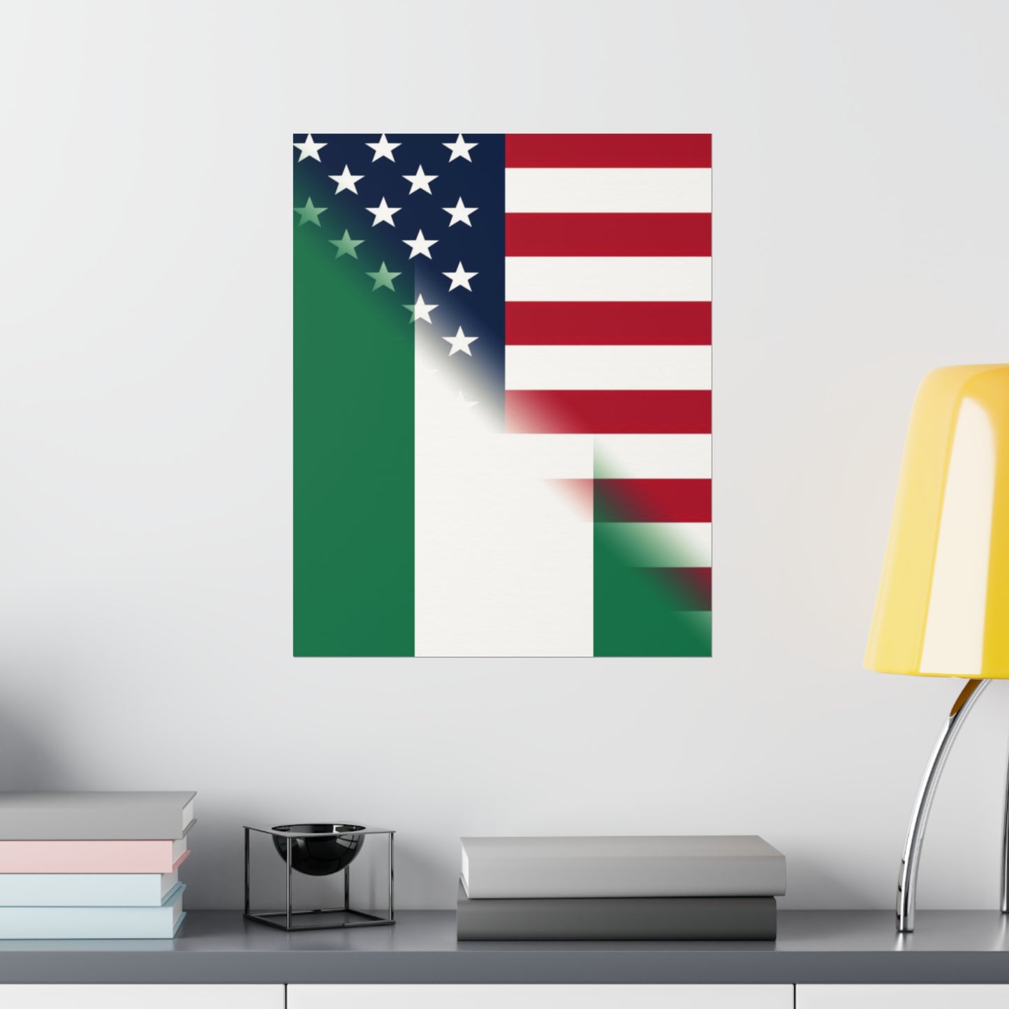 Nigerian American Flag Half Naija USA African Premium Matte Poster