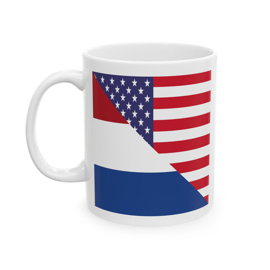 Netherlands American Flag USA Ceramic Mug 11oz, 15oz Cup