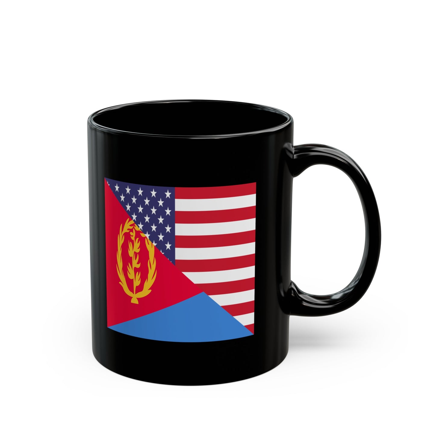 Eritrean American Flag Eritrea USA Black Mug (11oz, 15oz)