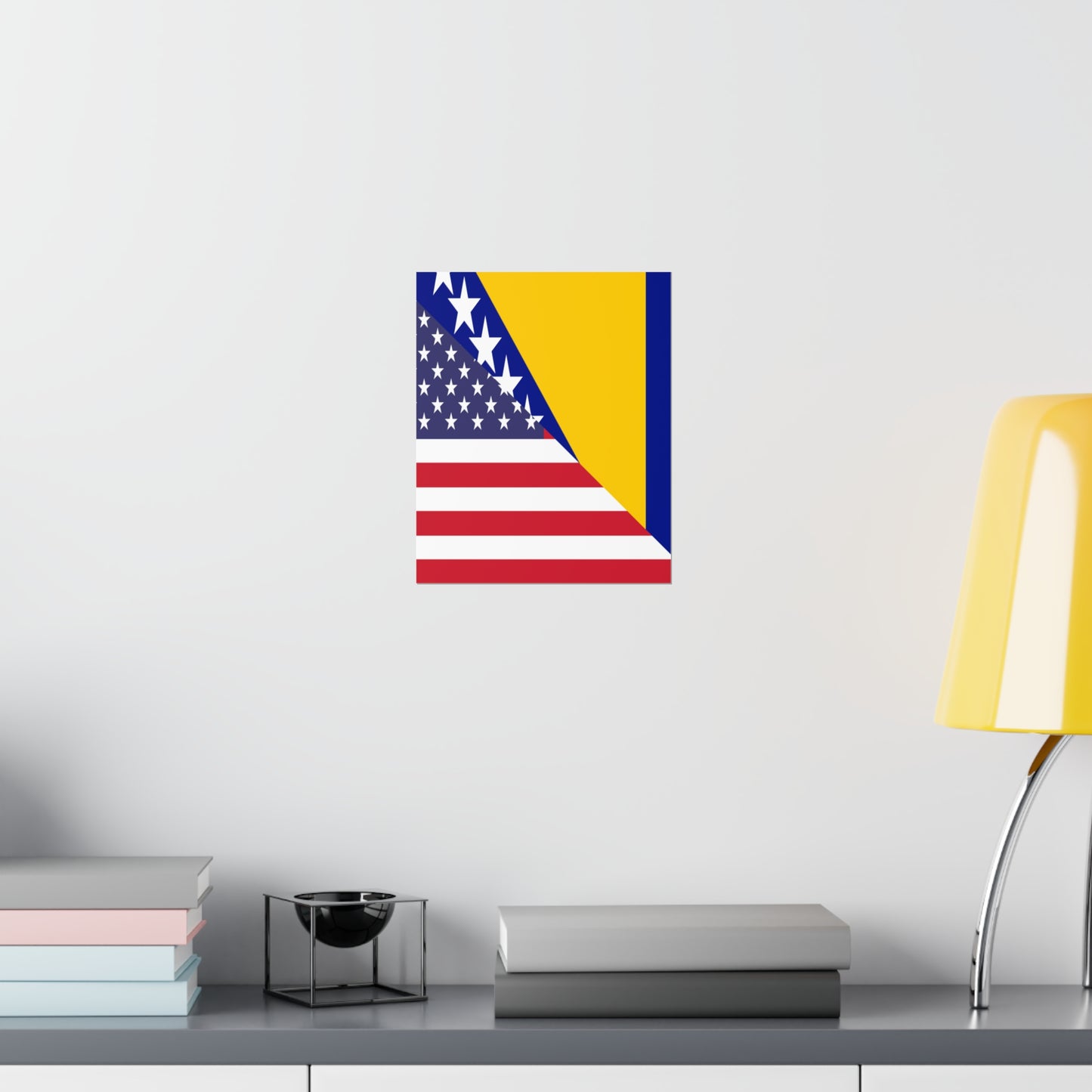 Bosnia Herzegovina American Flag Premium Matte Poster