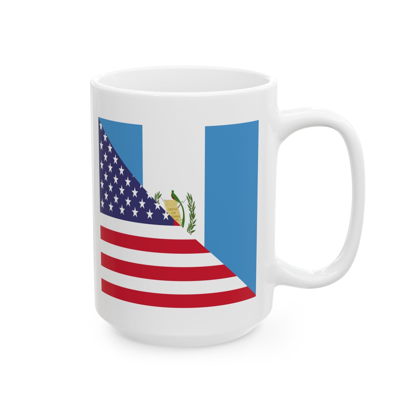 Guatemalan American Flag Half Guatemala USA Ceramic Mug 11oz, 15oz Cup