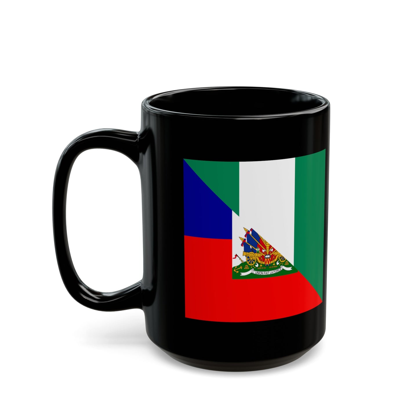 Haitian Nigerian Flag Half Haiti Nigeria Black Mug (11oz, 15oz)