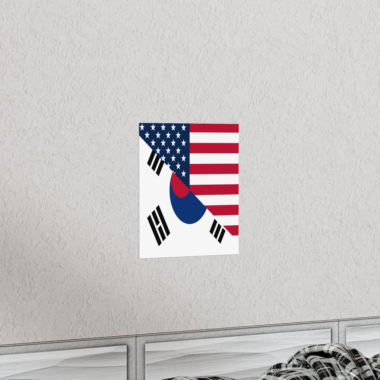 South Korean American Flag Half South Korea USA Premium Matte Poster