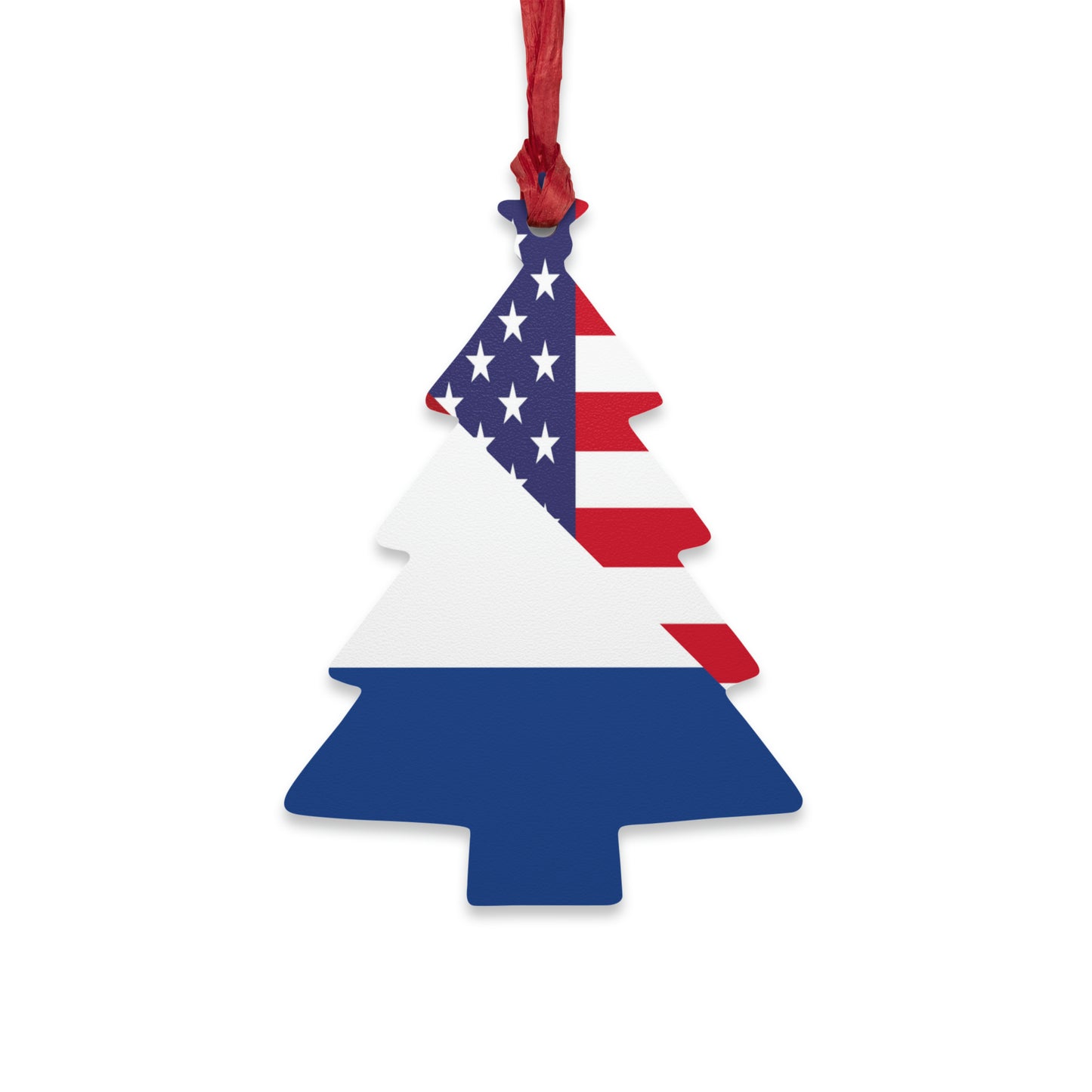 Netherlands American Flag USA Wooden Ornament