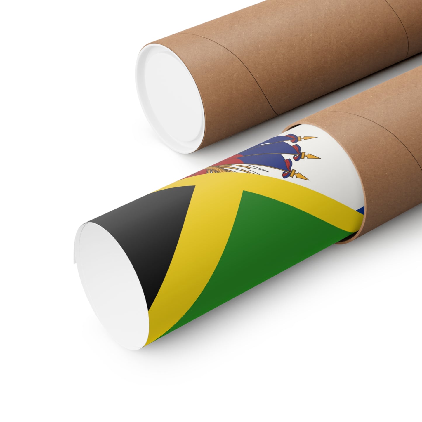 Haitian Jamaican Flag | Half Jamaica Haiti Premium Matte Poster