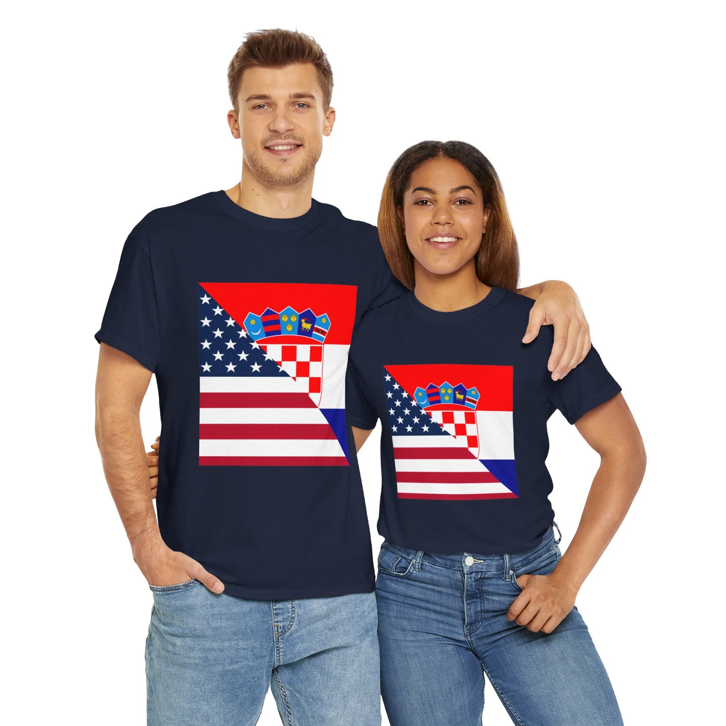 Croatian American Flag T-Shirt | Unisex Croatia USA Tee