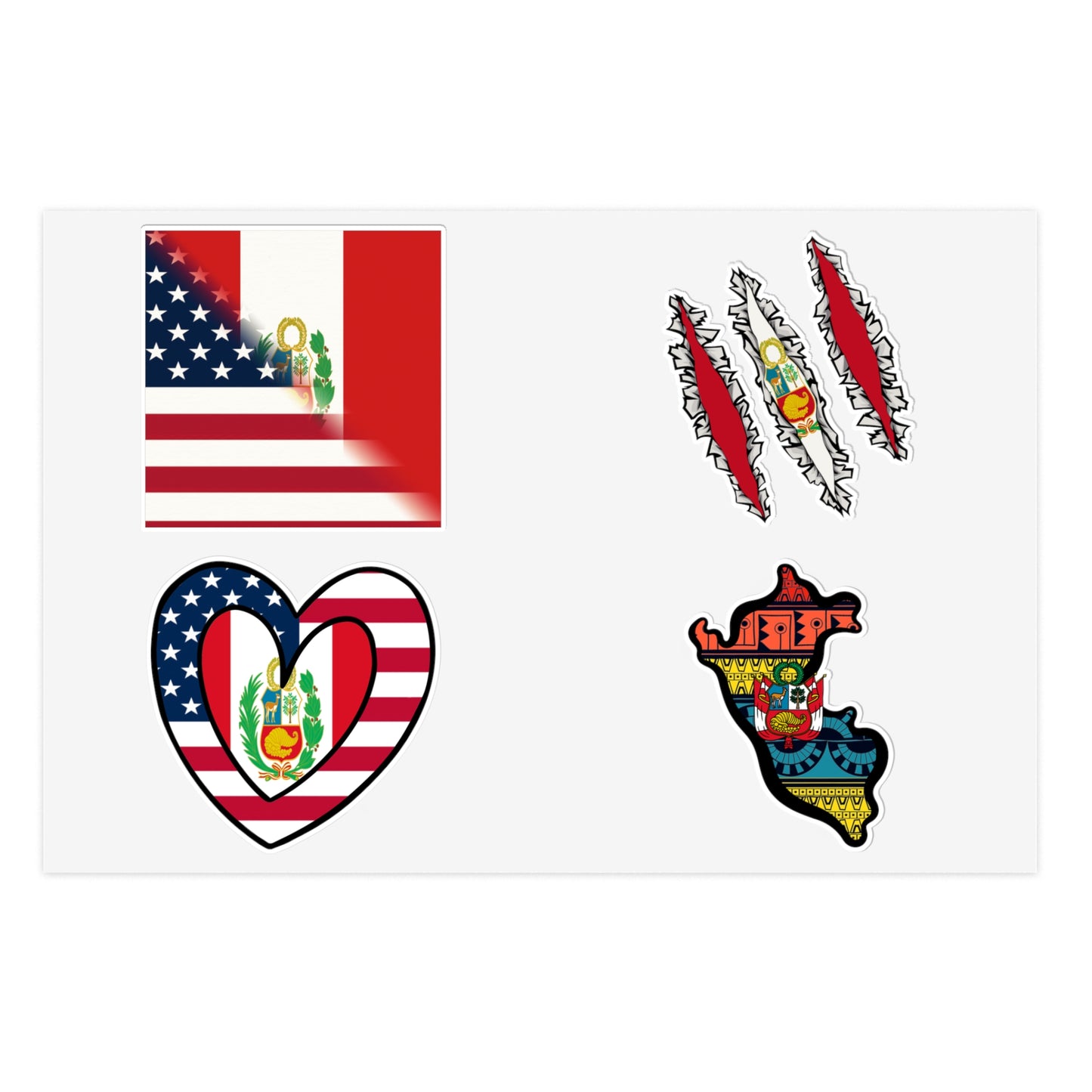 Peruvian Flag Sticker Sheets | Peru Stickers Pack