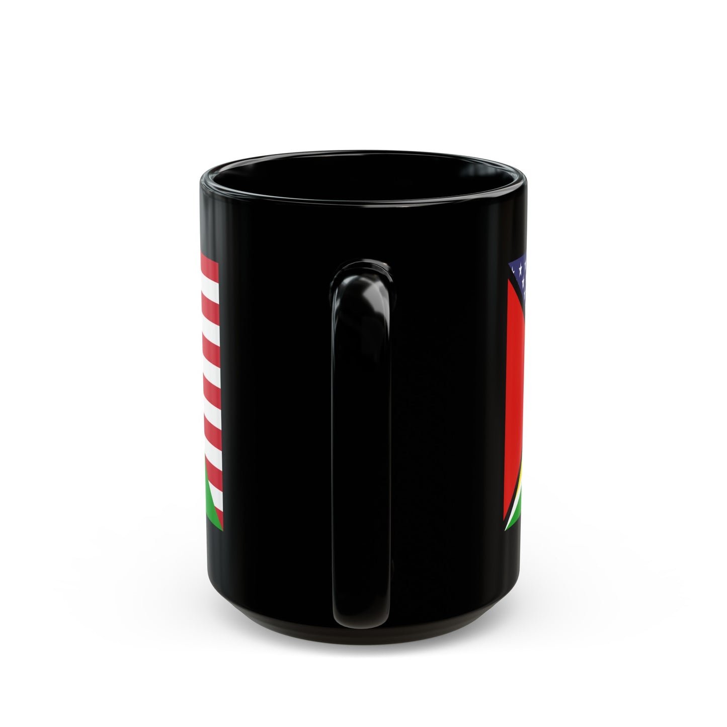 Guyana American Flag Half Guyanese USA Black Mug (11oz, 15oz)