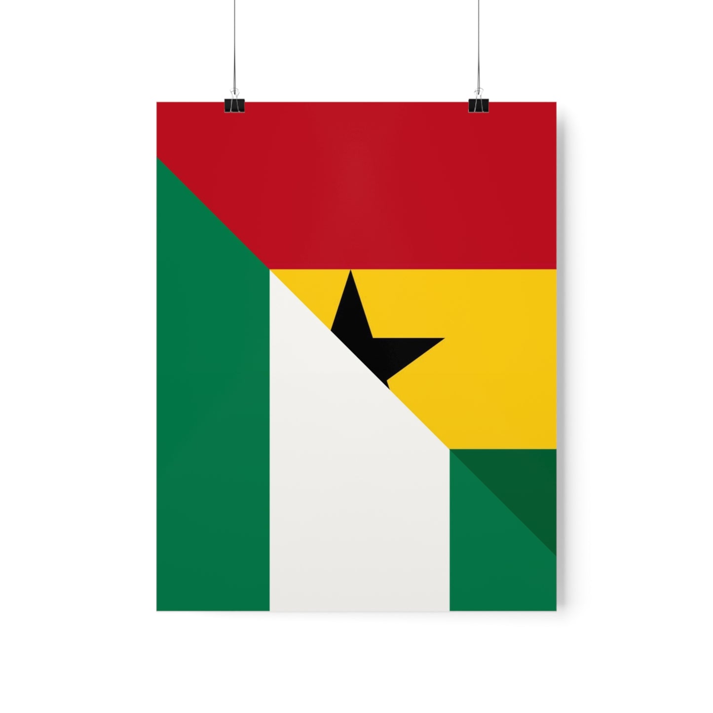 Nigerian Ghanaian Flag Nigeria Ghana Naija Premium Matte Poster