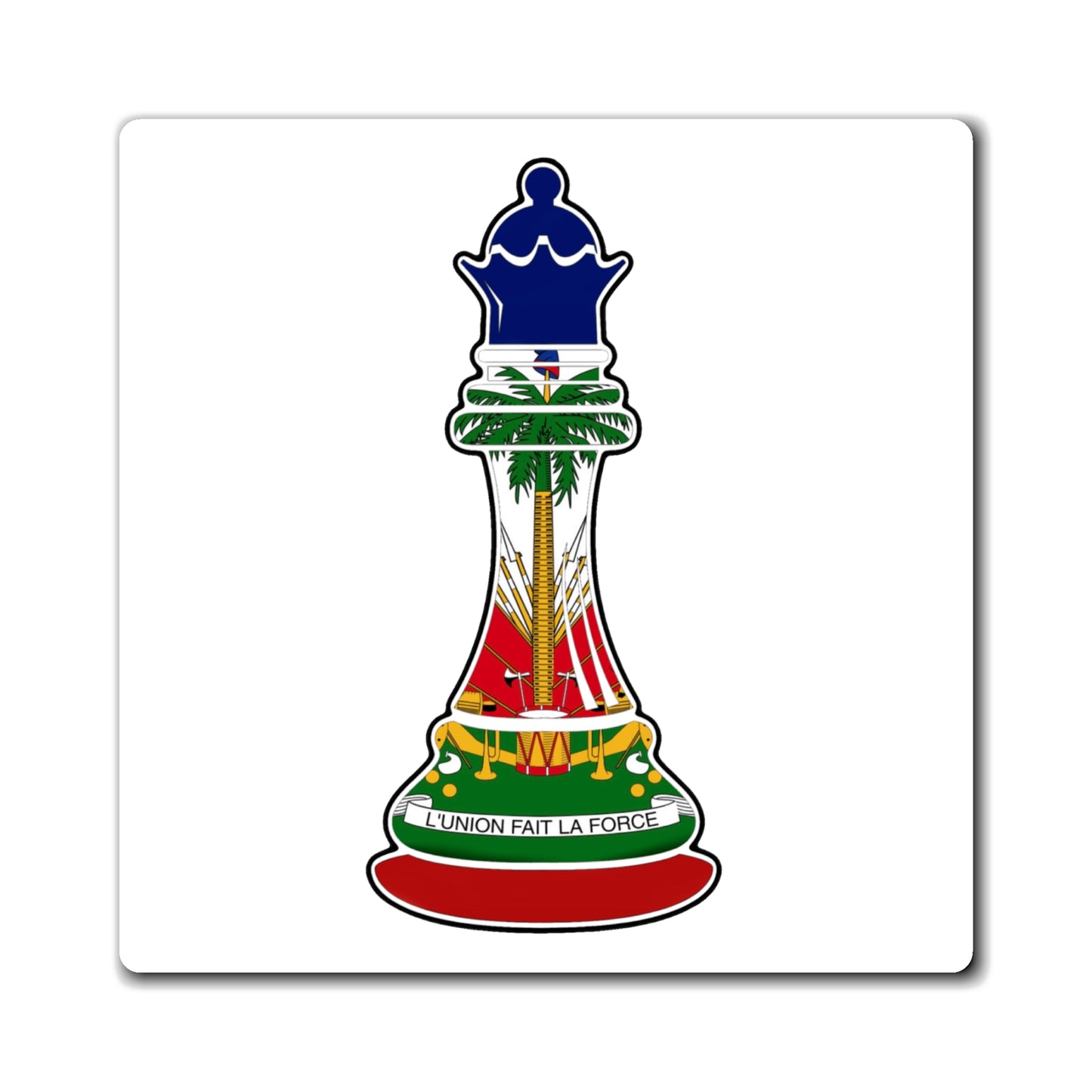 Haitian Queen Chess Piece | Haiti Flag Royalty Magnet