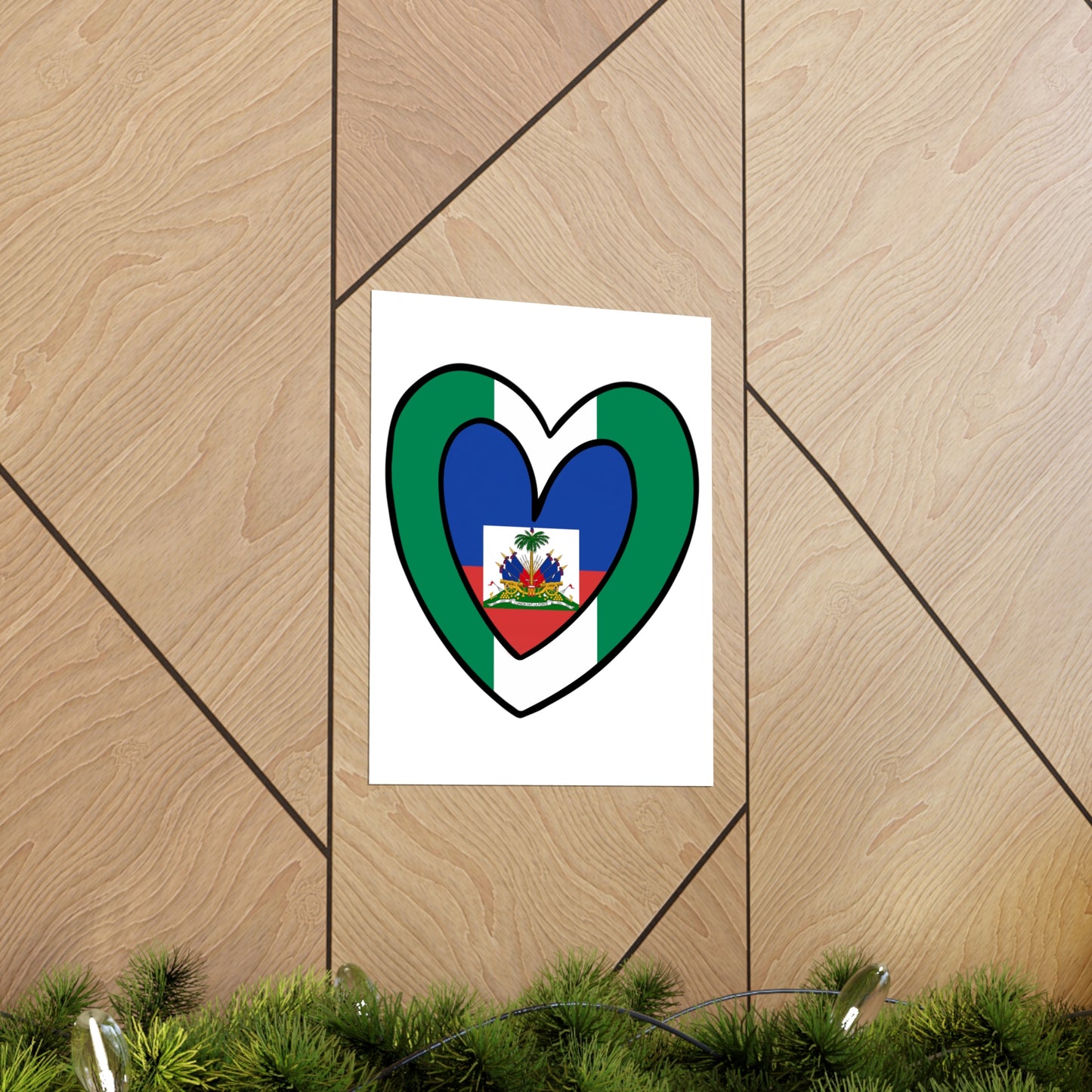 Nigerian Haitian Flag Inner Heart Nigeria Haiti  Premium Matte Poster