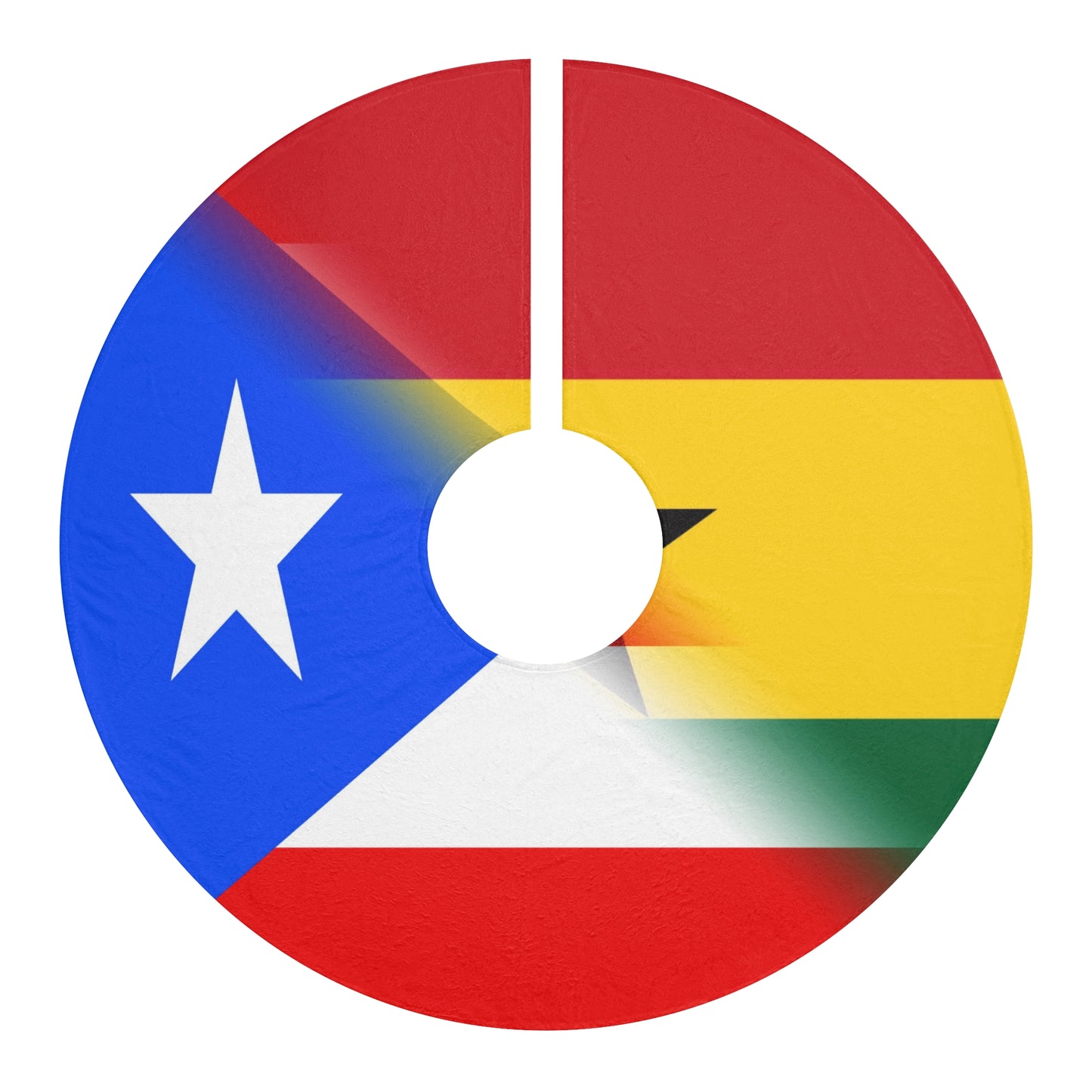 Puerto Rican Ghanaian Flag PR Ghana Christmas Tree Skirt