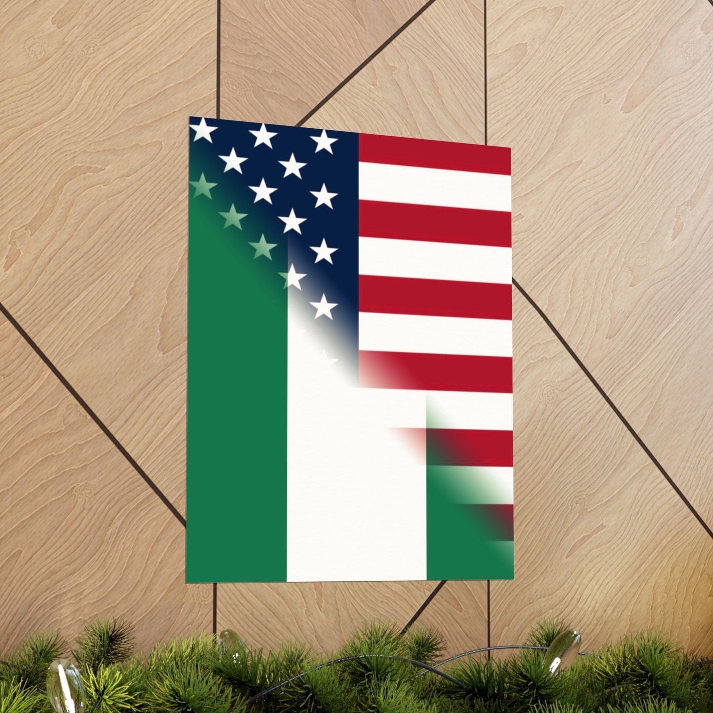 Nigerian American Flag Half Naija USA African Premium Matte Poster