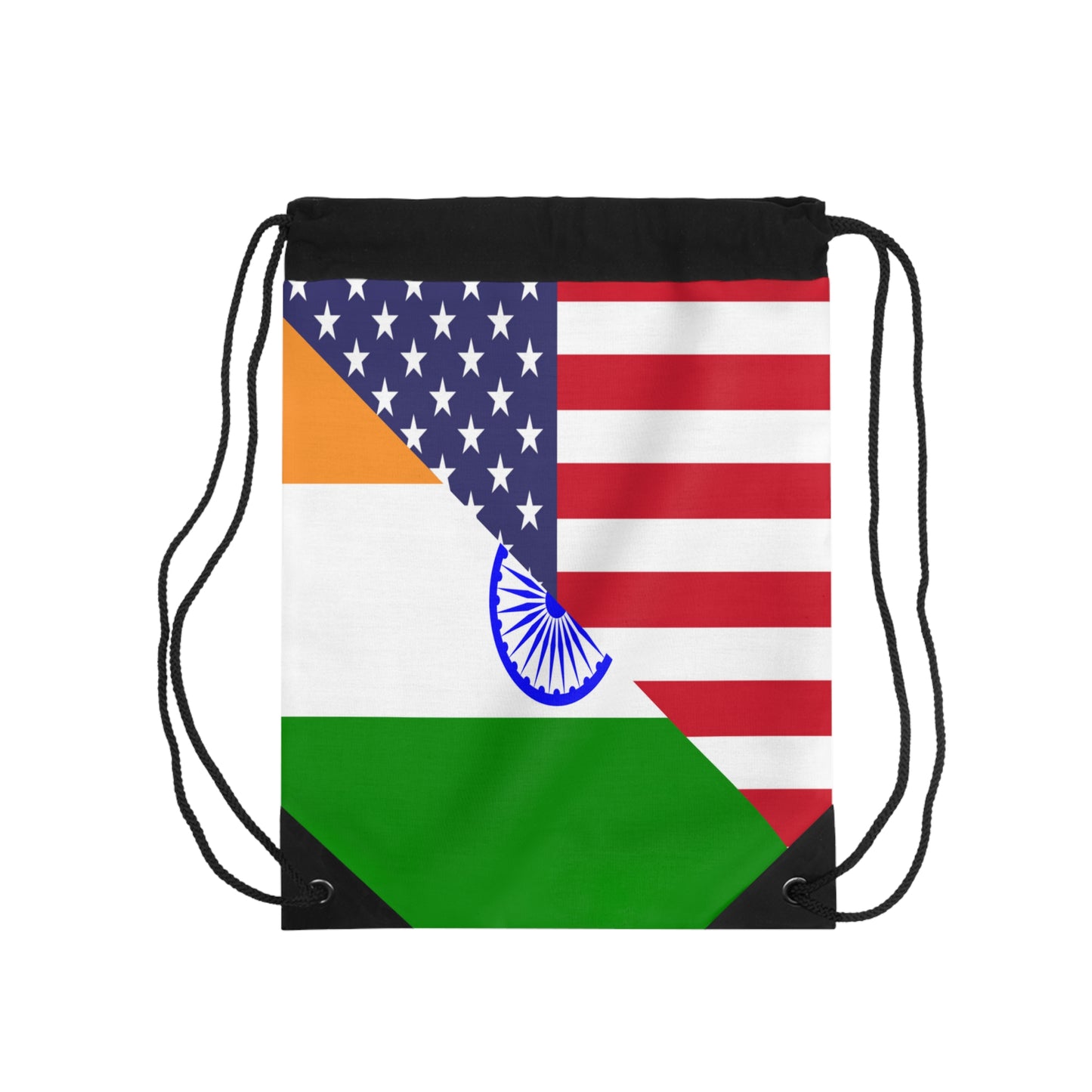 Indian American Flag India USA Drawstring Bag