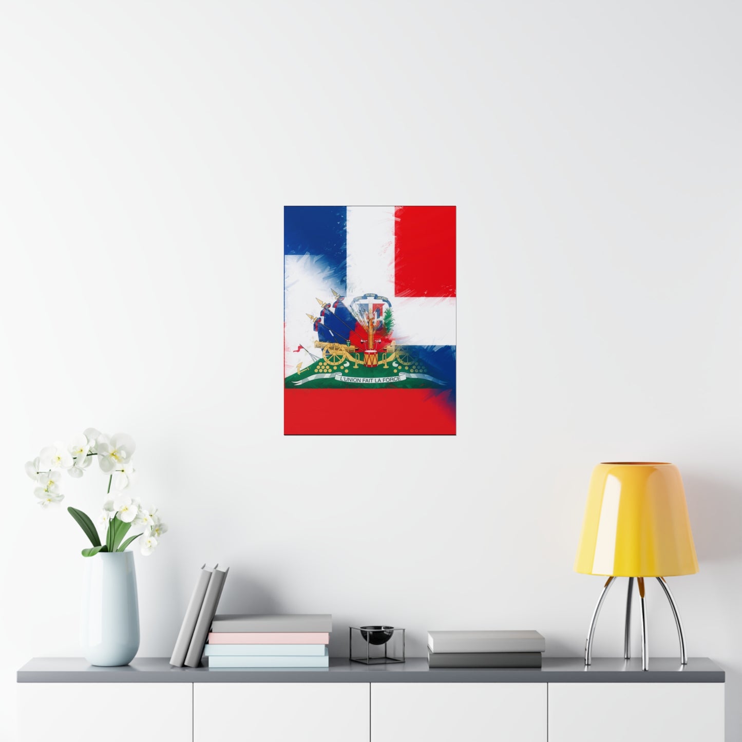 Haiti Dominican Republic Flag | Hispaniola DR Half Haitian Dominican Flag Premium Matte Poster