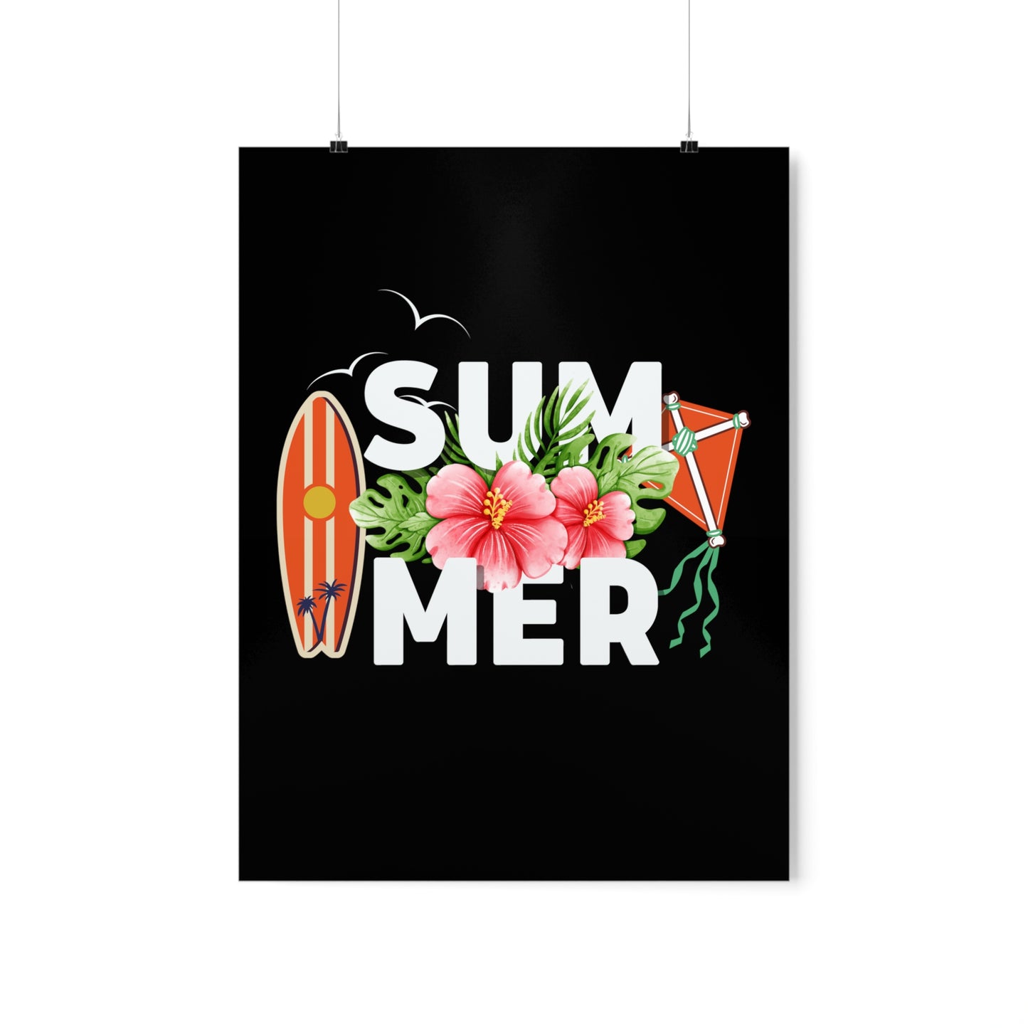 Summer Surfboard and Kite 2 Premium Matte Poster