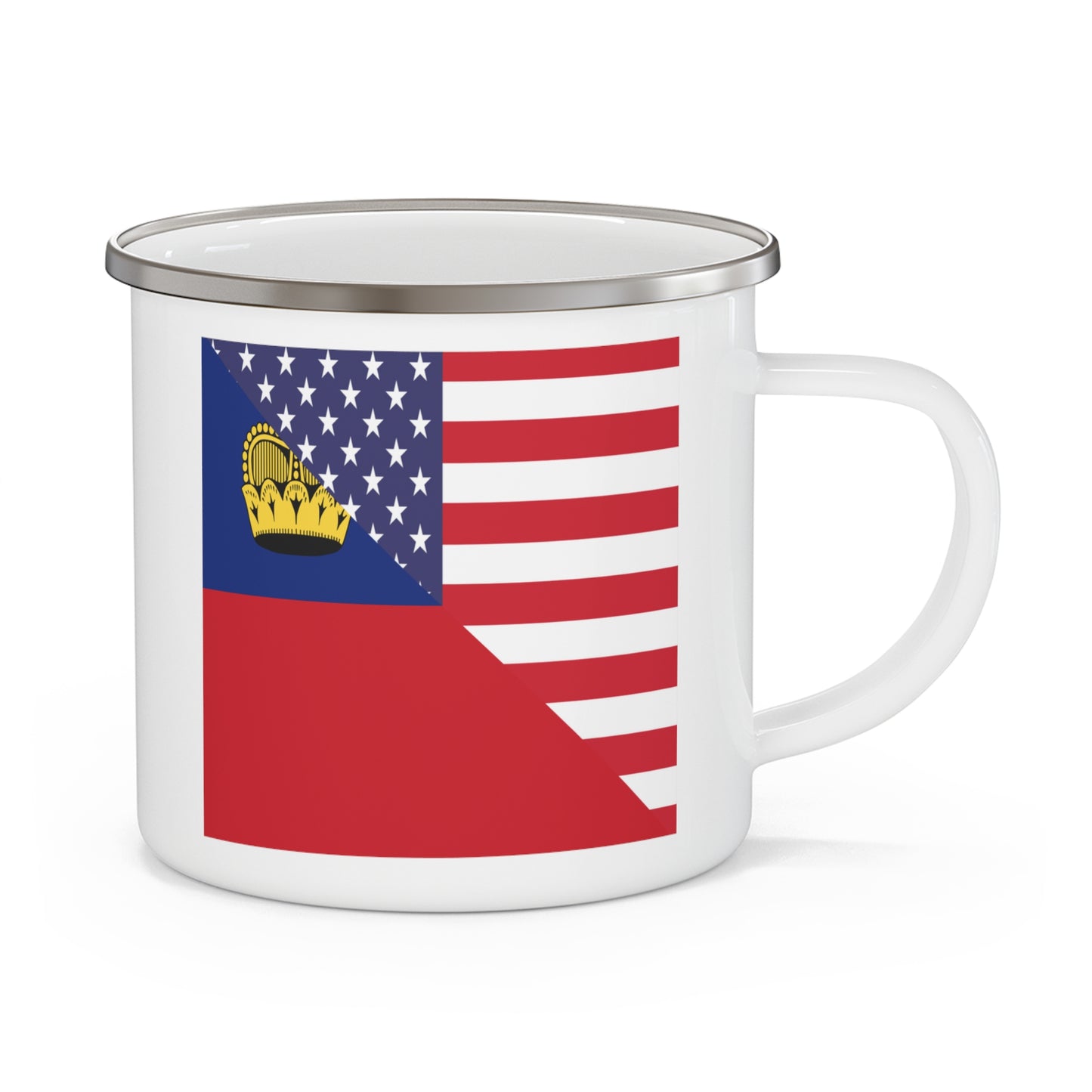 Liechtenstein American Flag 12oz Enamel Mug