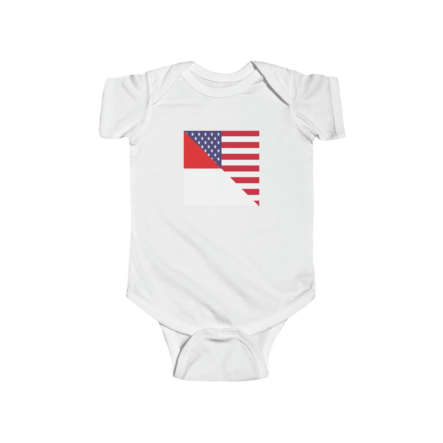 Indonesian American Flag Baby Bodysuit | Unisex Indonesia USA Newborn Boy Girl