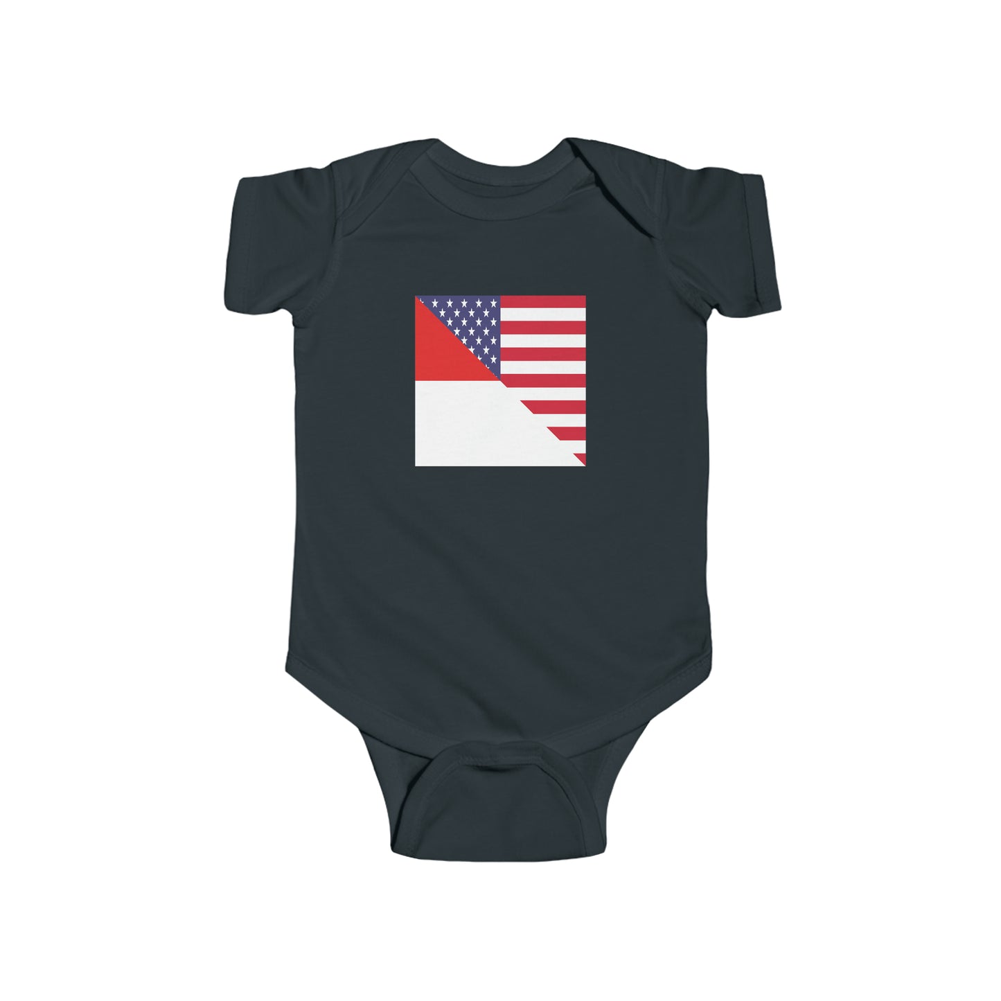 Indonesian American Flag Baby Bodysuit | Unisex Indonesia USA Newborn Boy Girl