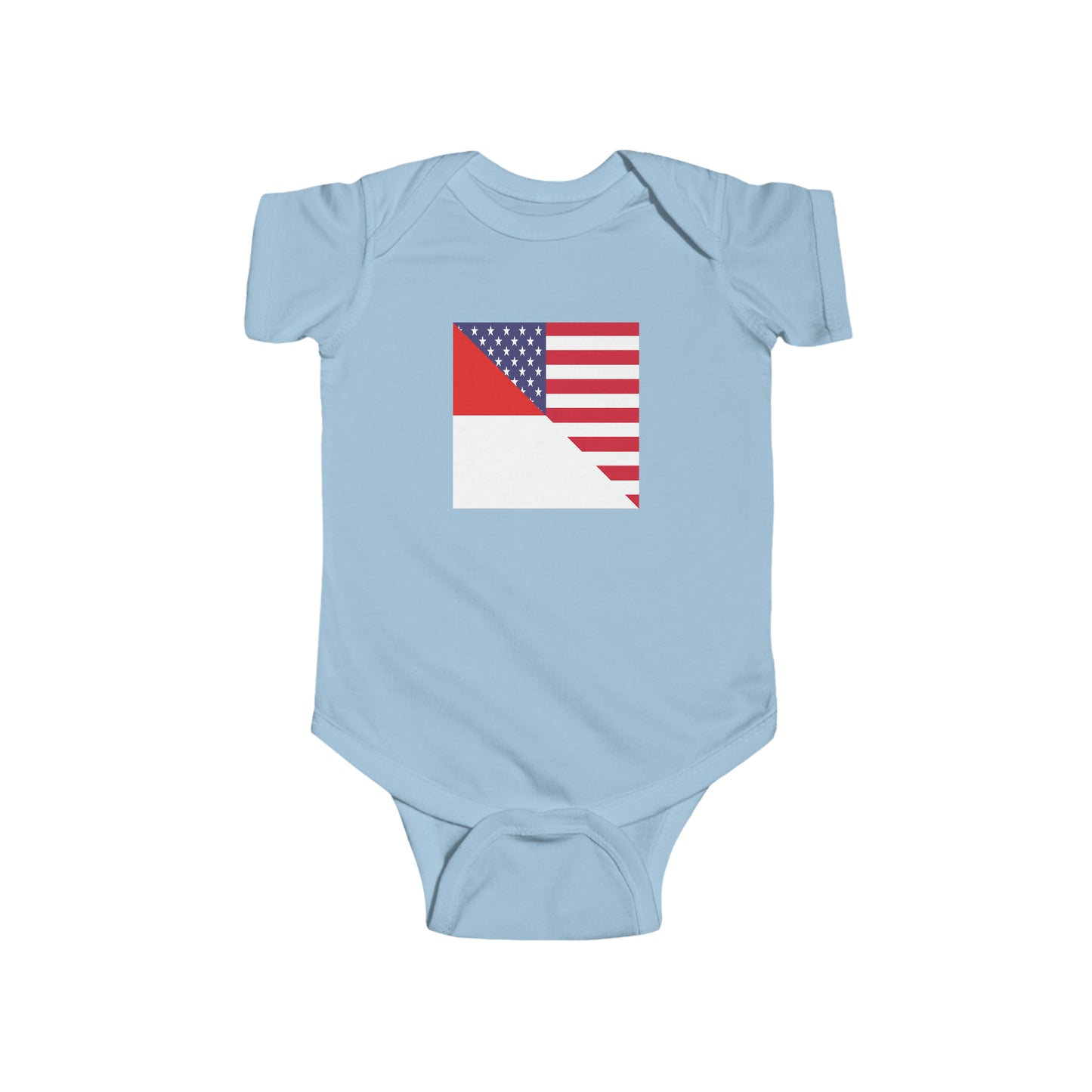 Indonesian American Flag Baby Bodysuit | Unisex Indonesia USA Newborn Boy Girl