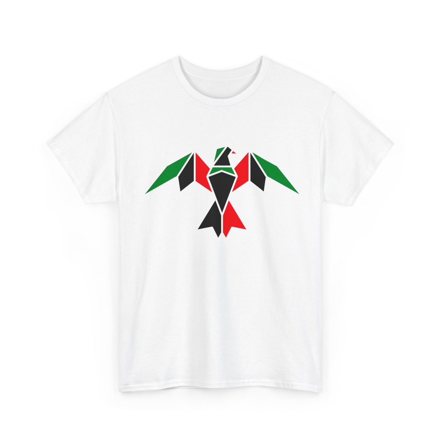 Pan-African Flag Geometric Bird Tee Shirt | Black Flag Men Women Shirt