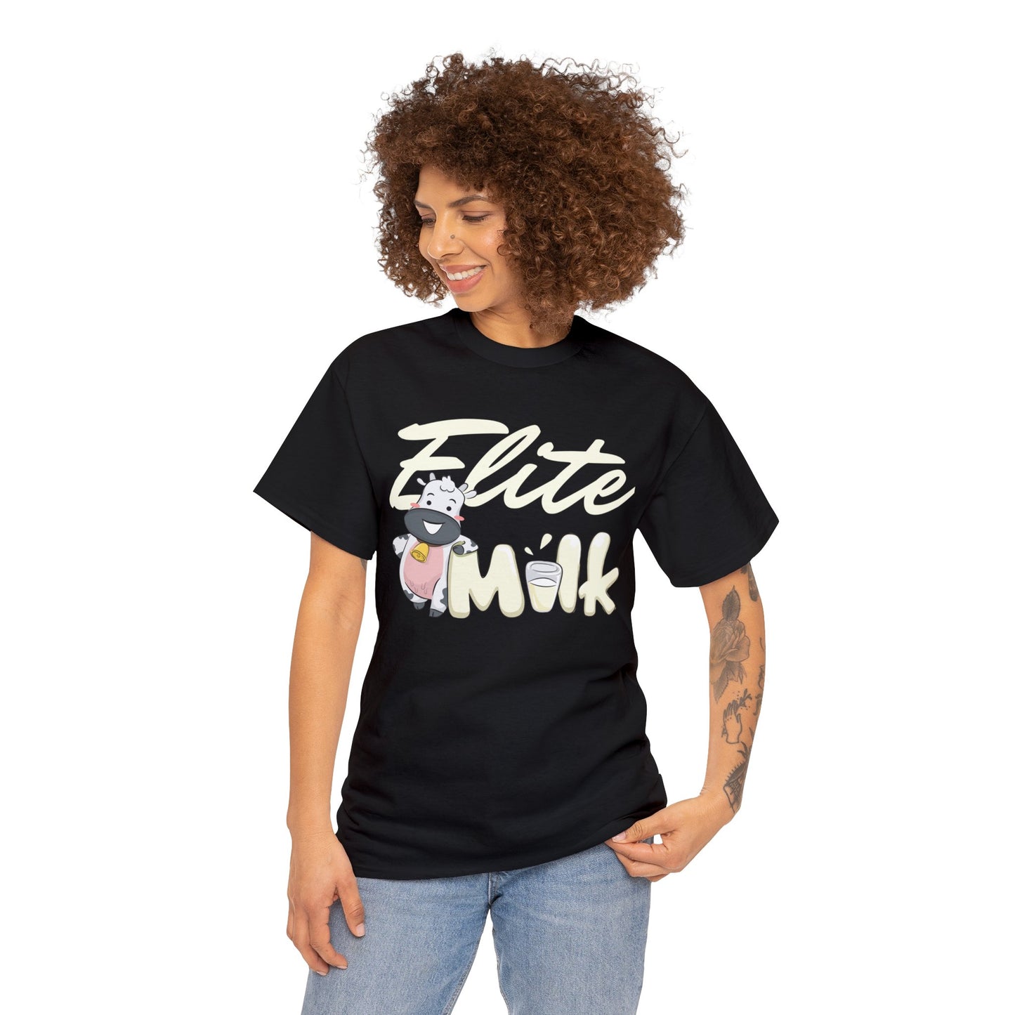 Elite Milk T-Shirt | Unisex Cow Funny Pop Culture Tee Shirt