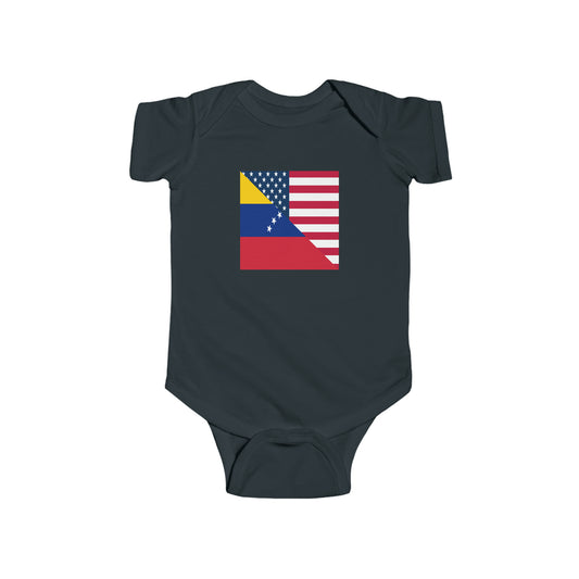 Venezuela American Flag Half Venezuelan USA Baby Bodysuit | Newborn Boy Girl