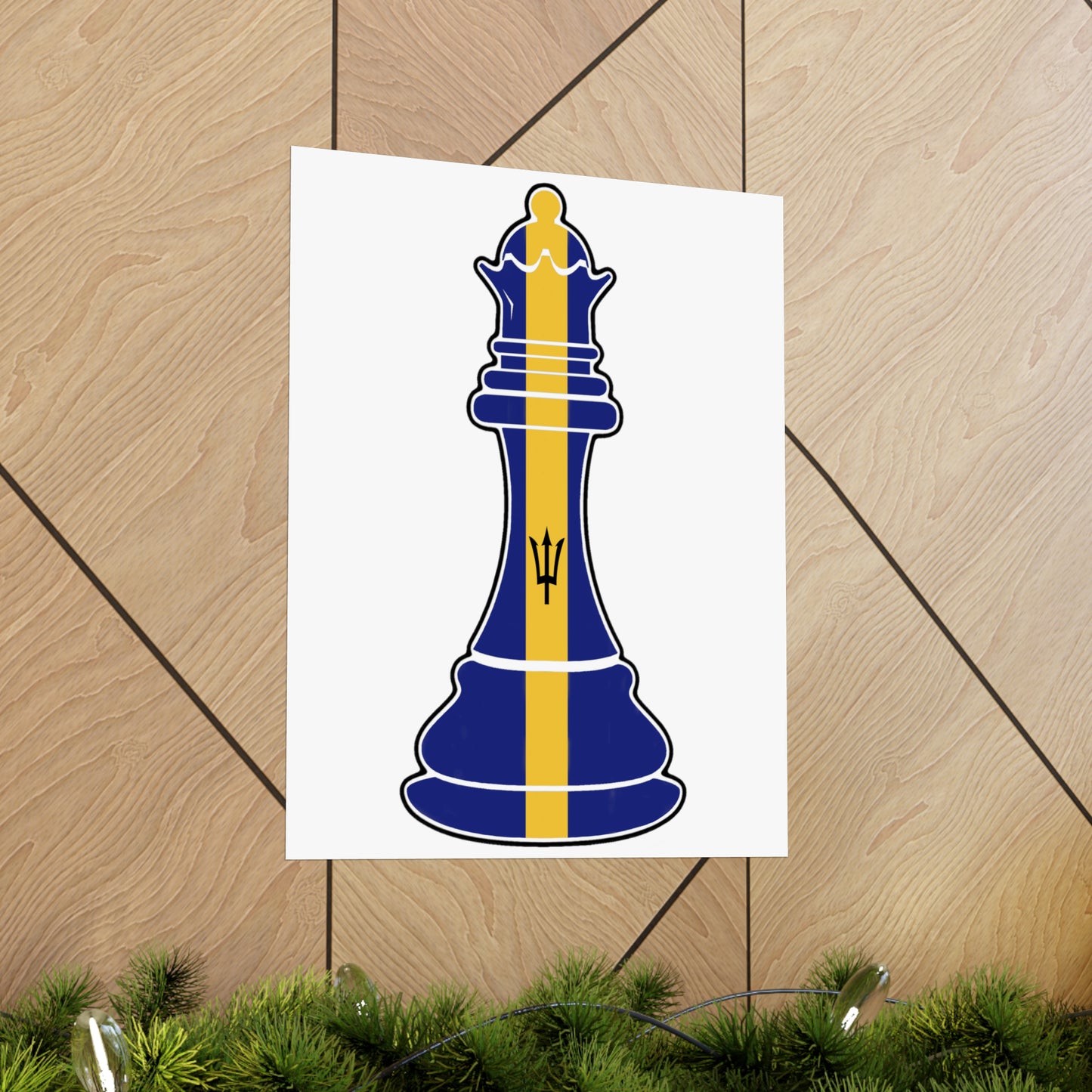 Bajan Queen Flag Chess Piece Barbados Premium Matte Poster