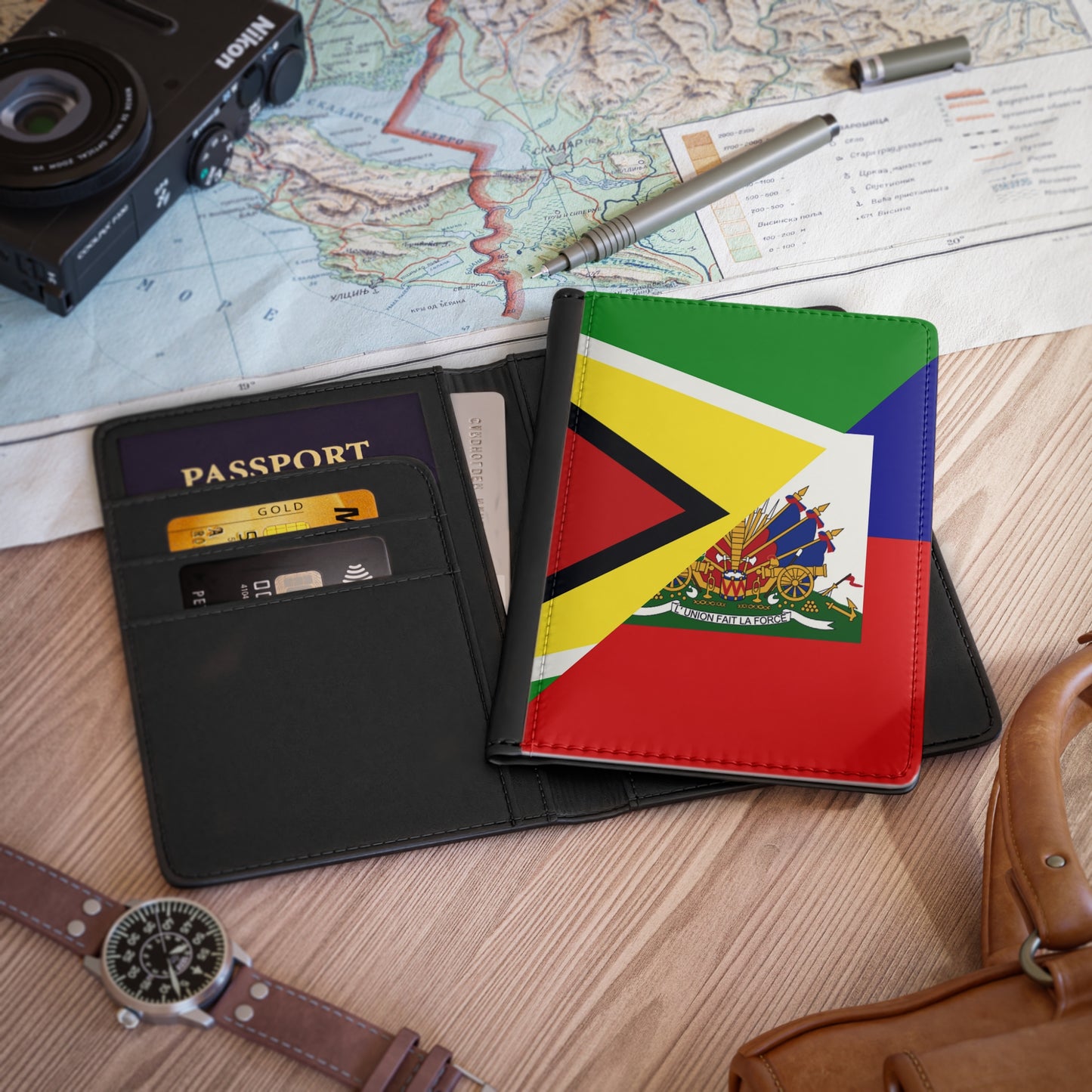 Haiti Guyana Flag Haitian Guyanese Passport Cover