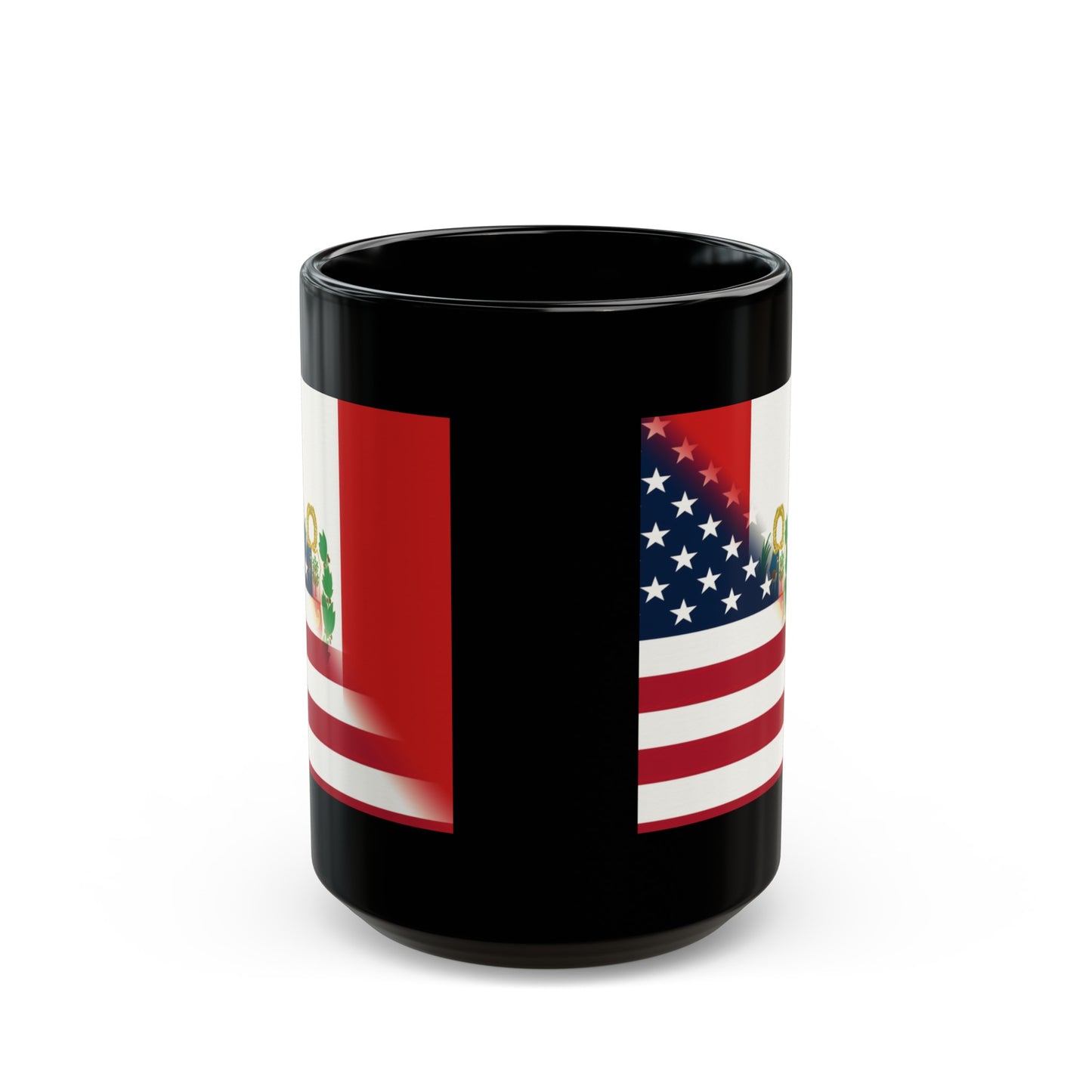 Peruvian USA Flag Peru American Black Mug (11oz, 15oz)