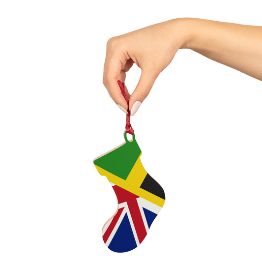 English Jamaican Flag | Half Jamaica England Flag Wooden Ornament