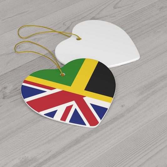 English Jamaican Flag | Half Jamaica England Flag Ceramic Ornament | Christmas Tree Ornaments